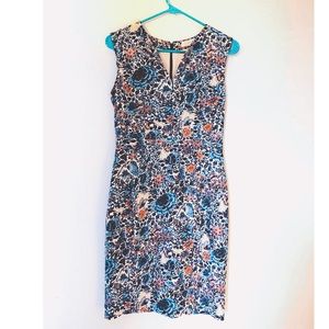 Straight cut, floral Tory Burch office dress